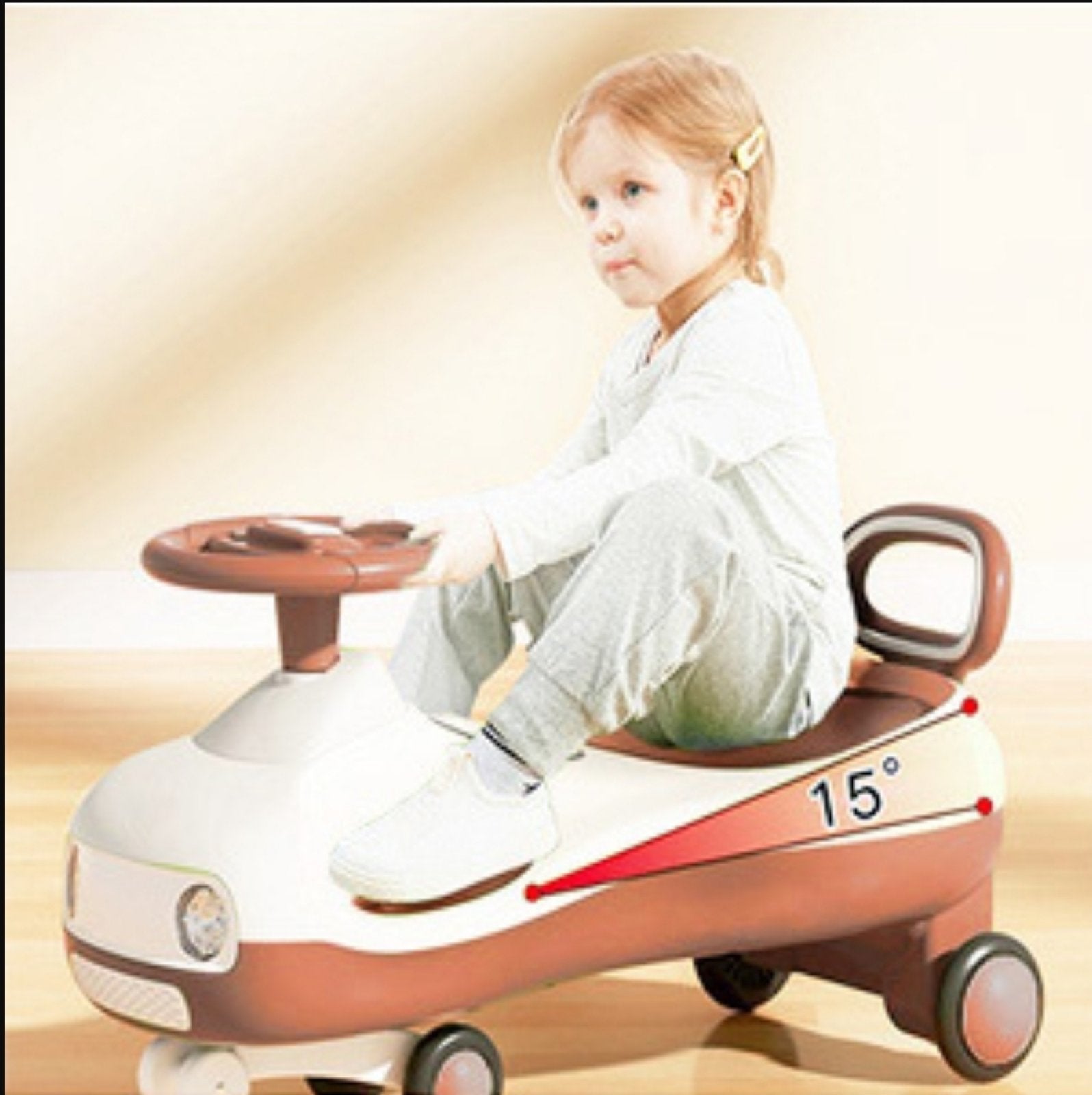 DualDrive Voiture Enfant 2-en-1 – Véhicule manuel et électrique avec poignée et roulettes