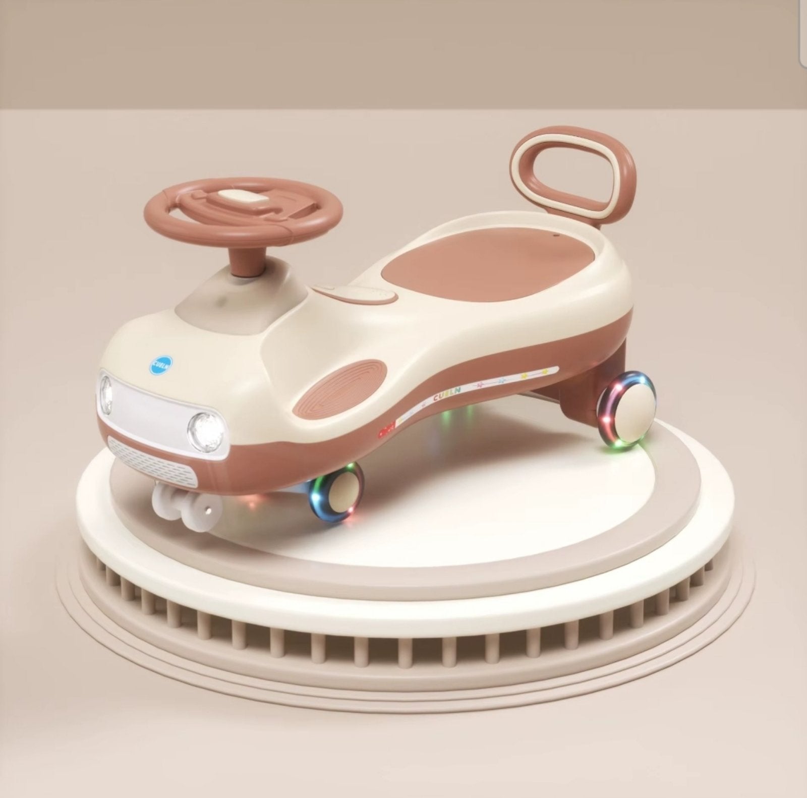 DualDrive Voiture Enfant 2-en-1 – Véhicule manuel et électrique avec poignée et roulettes
