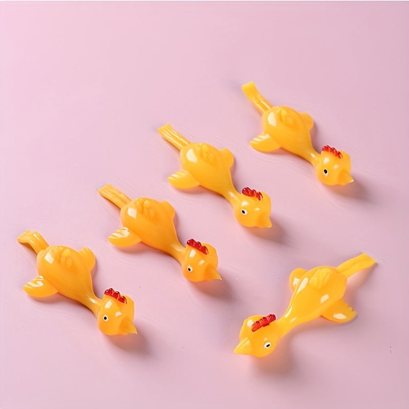 Lot de 10 catapultes poulet en plastique souple - Idéal pour fêtes et récompenses scolaires King of Toys