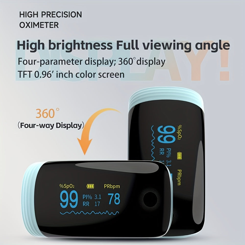 Oxymètre de Pouls à Pince Rechargeable pour Usage Universel - Moniteur de Saturation en Oxygène (SpO2) et Fréquence Cardiaque pour Sport et Maison