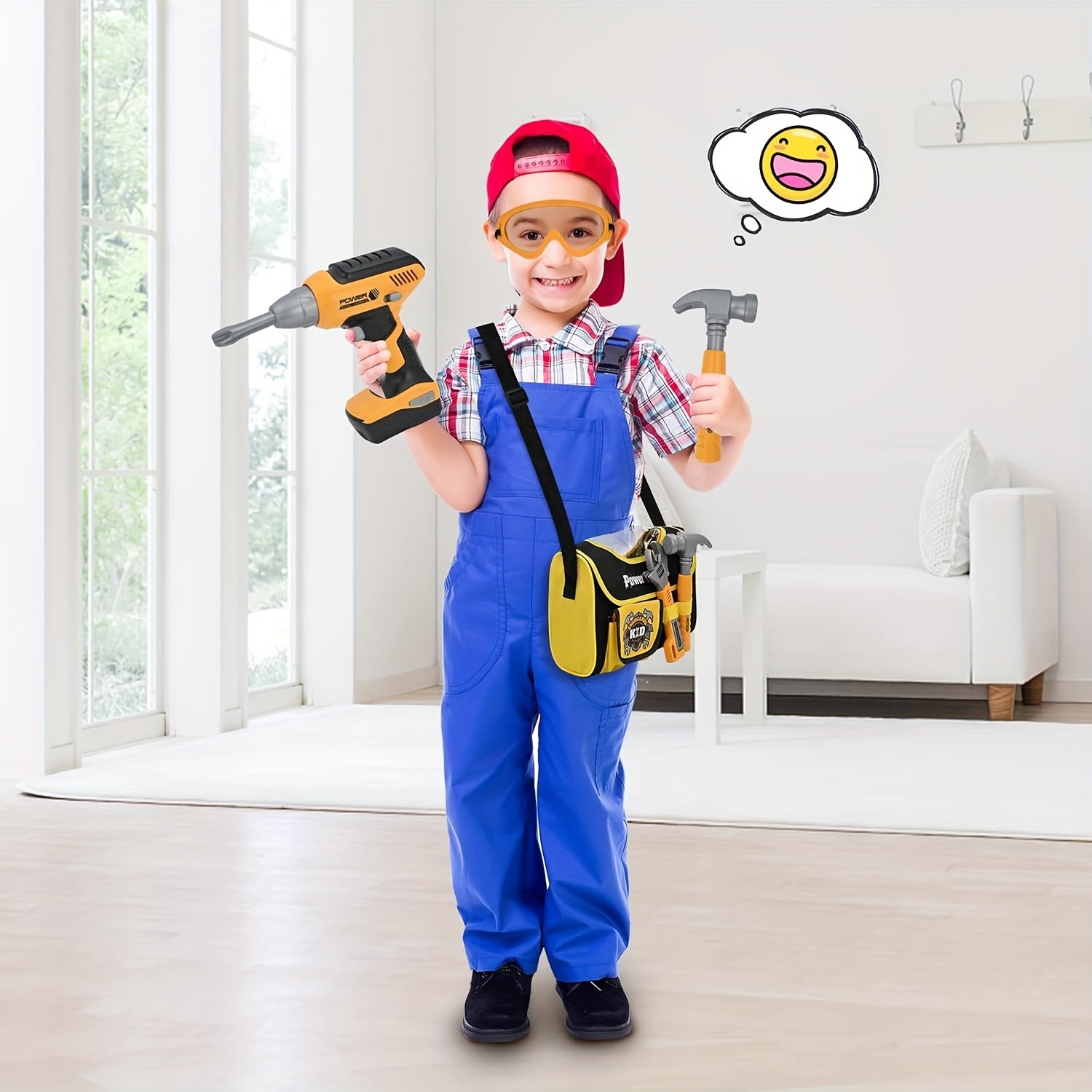 Mallette d'Outils pour Enfants avec Visseuse Électrique - Kit de Construction et de Jeu d'Imitation pour Garçons Filles 3-5 Ans - Cadeau Éducatif