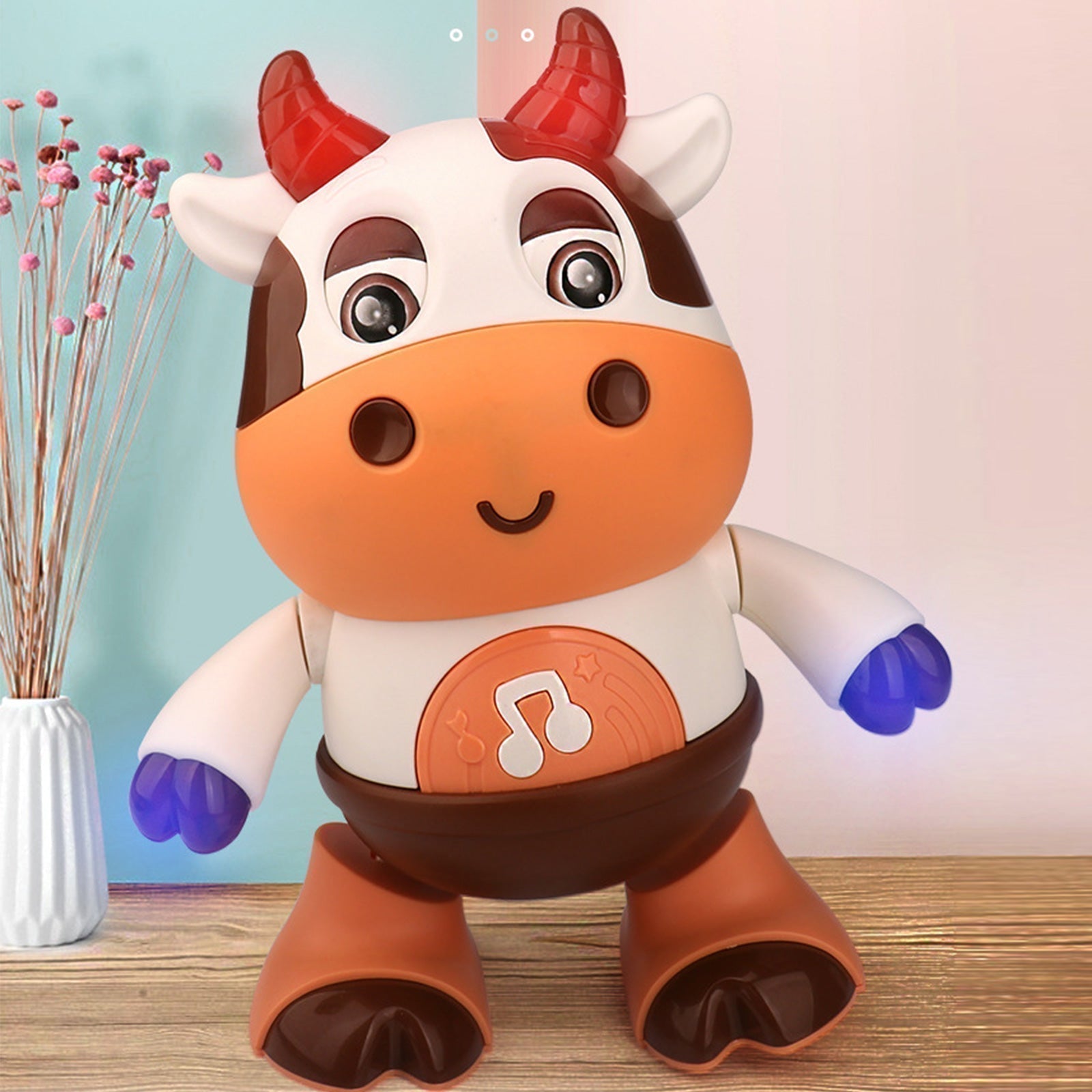Jouet Vache Dansante | 2 modes Lumières musicales colorées de bébé Jouets électroniques vache pour enfants