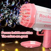 Machine à bulles Gatling électrique - Pistolet à bulles automatique avec LED, jouet d’extérieur festif King of Toys