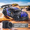 Voiture de drift télécommandée à grande vitesse avec lumières clignotantes LED - Mode Drift Batterie Li-Po rechargeable par USB, châssis robuste - Course pour enfants et adultes
