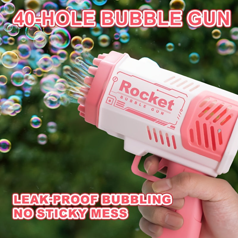 Machine à bulles Gatling électrique - Pistolet à bulles automatique avec LED, jouet d’extérieur festif King of Toys