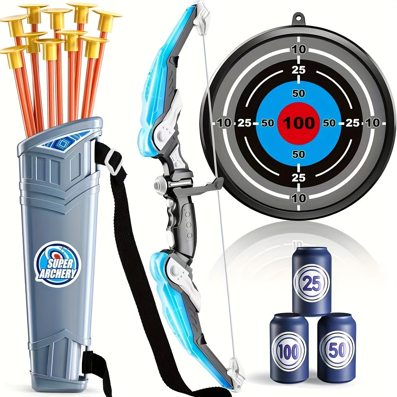 Set Arc et Flèches Lumineux pour Enfants - Kit de Sport Extérieur - Idéal pour Garçons & Filles de 3 à 8 Ans - Cadeau Anniversaire & Fêtes King of Toys