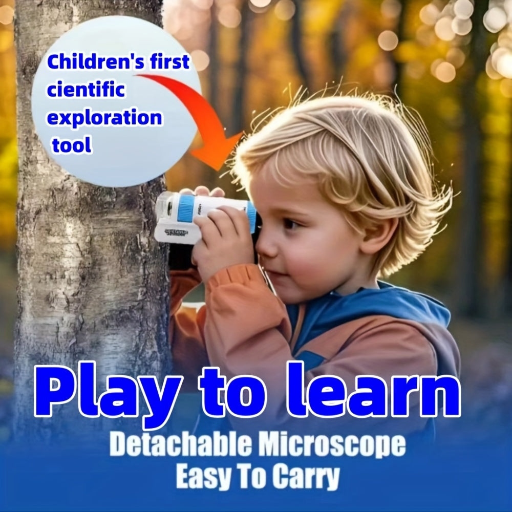 Microscope 200X HD pour Enfants – Jouet Scientifique Éducatif pour Explorations à la Maison