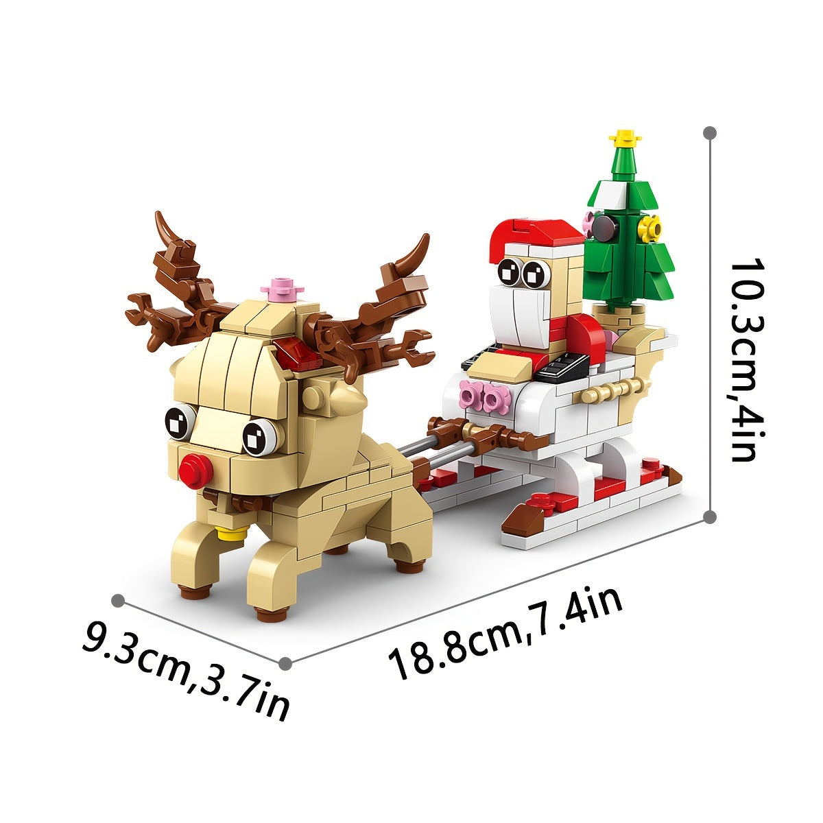 Train de Noël Éducatif 6-en-1 DIY | Jouet de Construction en Blocs pour Enfants, Cadeau de Noël