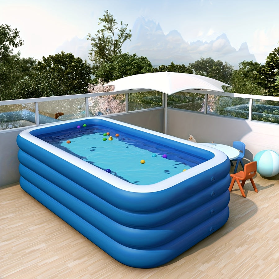 [Piscine Gonflable XL] Grande Piscine Gonflable Bleue avec Balles Bobo | PVC Résistant, Pliable & Portable pour Jardin, Pelouse, Terrasse – Parfait pour Réunions d'Été en Famille
