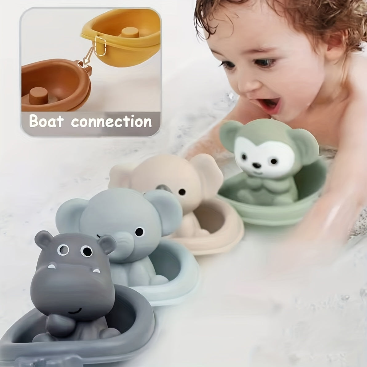 Lot de Marionnettes à Doigts Animaux pour Bébé et Tout-Petit - Jouets de Bain en Silicone Doux et Éducatifs - Cadeau Anniversaire Noël