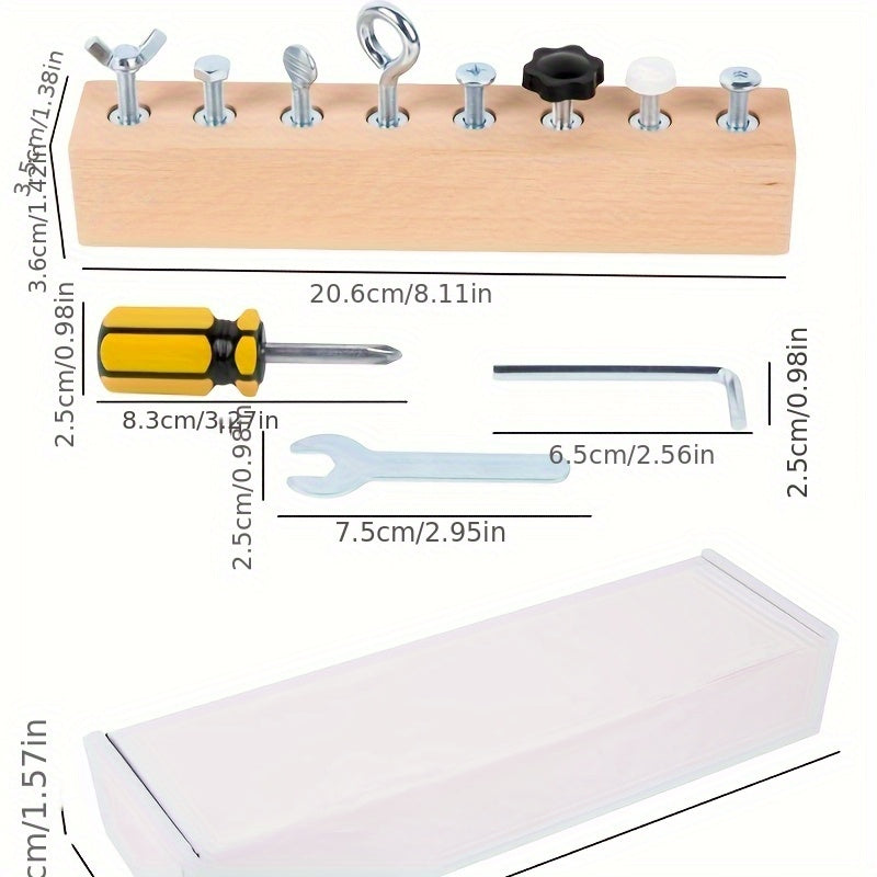 Jeu d'Assemblage en Bois Montessori pour Enfants 3 Ans et Plus - Kit d'Outils Écrous et Vis pour la Motricité Fine et la Concentration