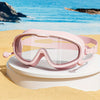 Lunettes de Natation Étanches et Anti-Buée | Grand cadre, design anti-fuite | Avec bouchons d’oreille intégrés | Idéal pour garçons et filles 3-14 ans | Accessoire parfait pour la plage et la piscine