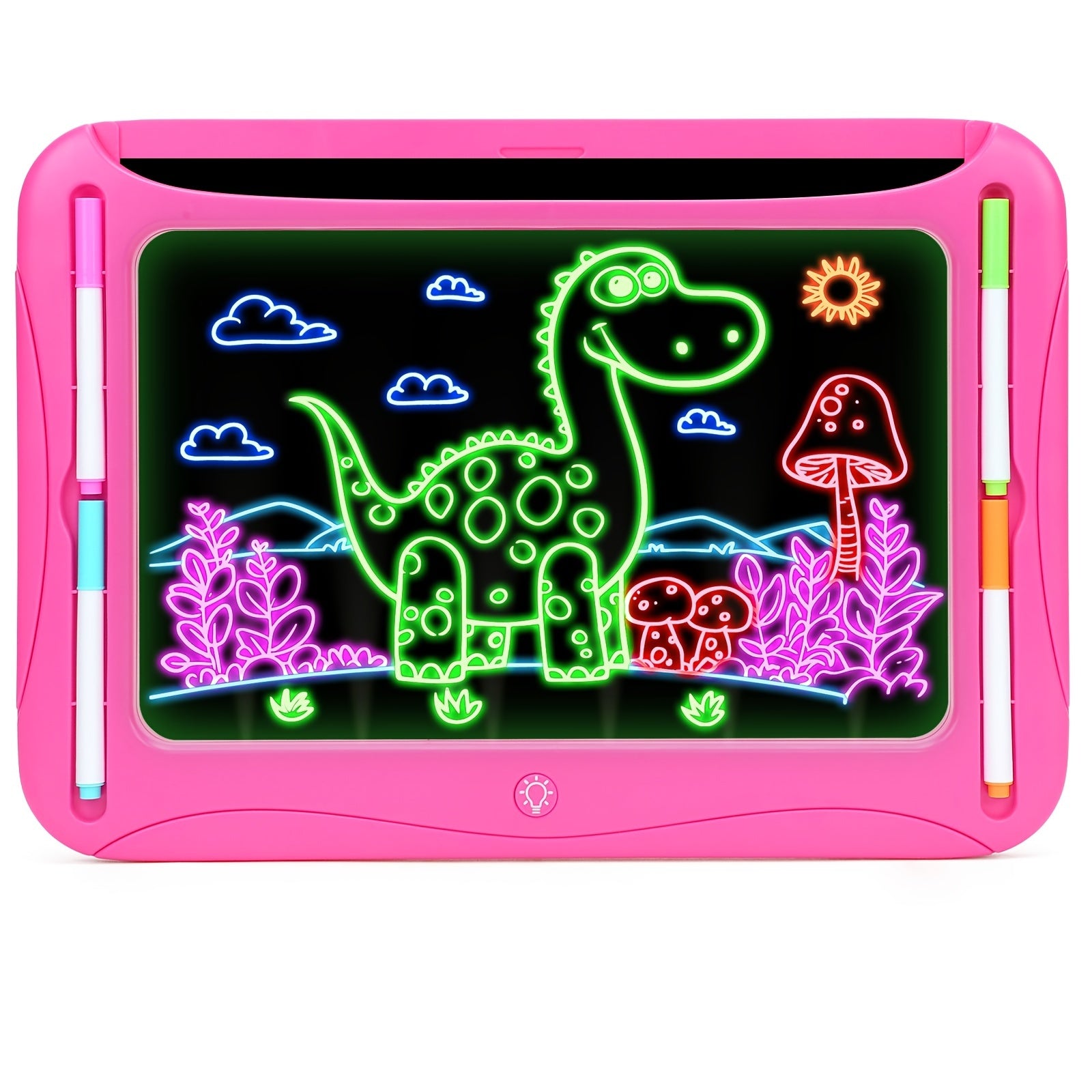 Tablette de dessin lumineuse LED | Planche à dessin magique avec 9 cartes recto-verso & 6 marqueurs – Jouet éducatif pour filles et garçons de 3 à 8 ans