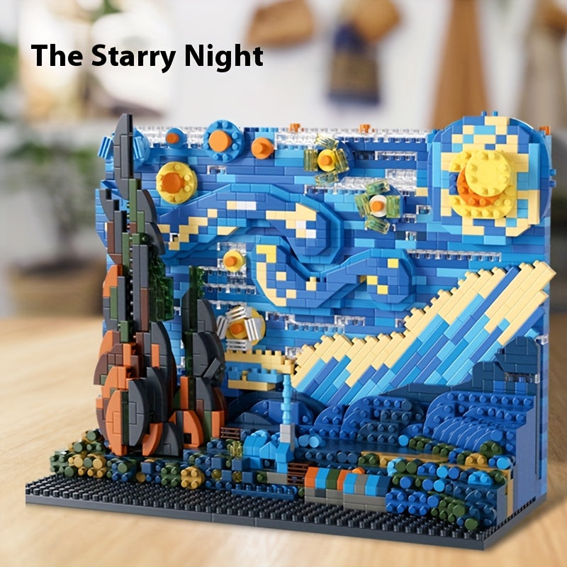 Set de Blocs Starry Night 1850pcs – Puzzle 3D Mini Briques ABS pour Adultes & Fans d’Art