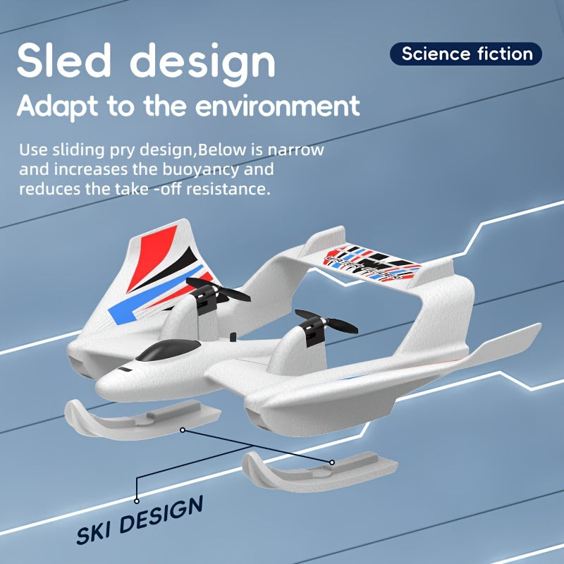 Avion RC Amphibie 2-en-1 – Avion Télécommandé en Mousse EPP pour Eau et Terre | Stabilisation Gyroscopique, Jouet à Ailes Fixes, Cadeau