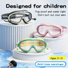 Lunettes de Natation Étanches et Anti-Buée | Grand cadre, design anti-fuite | Avec bouchons d’oreille intégrés | Idéal pour garçons et filles 3-14 ans | Accessoire parfait pour la plage et la piscine