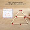 Puzzle en bâtonnets en bois - Jeu éducatif mathématique et géométrique avec cartes de logique King of Toys