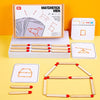 Puzzle en bâtonnets en bois - Jeu éducatif mathématique et géométrique avec cartes de logique King of Toys