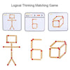 Puzzle en bâtonnets en bois - Jeu éducatif mathématique et géométrique avec cartes de logique King of Toys