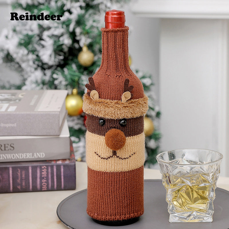 Couvre-Bouteille de Vin Père Noël | Housse Tricotée pour Bouteille de Champagne pour Noël et Fêtes King of Toys