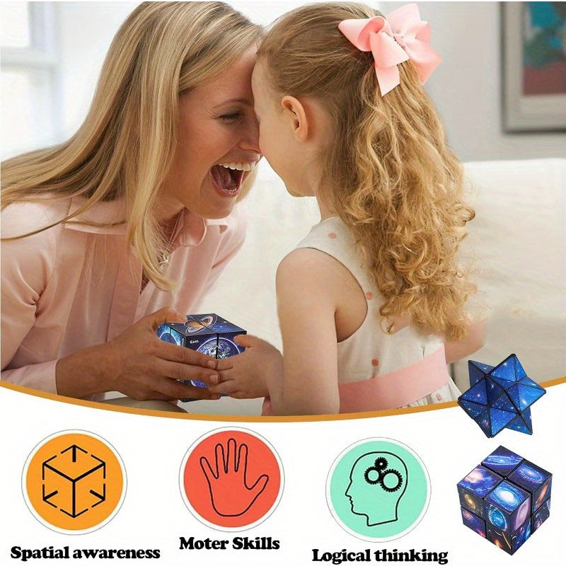 Cube Infini Antistress | Jouet Éducatif Cube Étoile pour Enfants et Tout-petits, Idée Cadeau de Noël