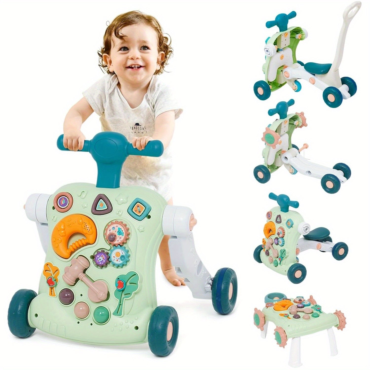 Trotteur Bébé 6-en-1 avec Centre d’Activités – Jouet Éducatif pour Apprentissage Précoce Filles & Garçons