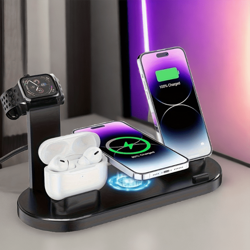 Chargeur Sans Fil Rapide Multi | Station de Charge Multiple pour Smartphone et Accessoires Compatible avec iPhone et Android King of Toys