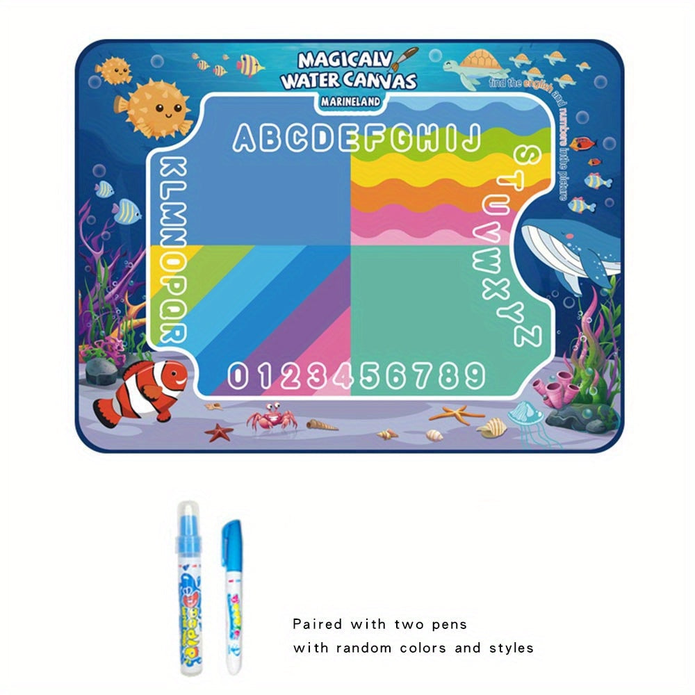 Tapis Magique Réutilisable et Toile de Dessin à l'Eau | Tableau de Dessin Lavable Sans Saleté avec Alphabet et Chiffres pour Enfants de 3 à 8 Ans King of Toys