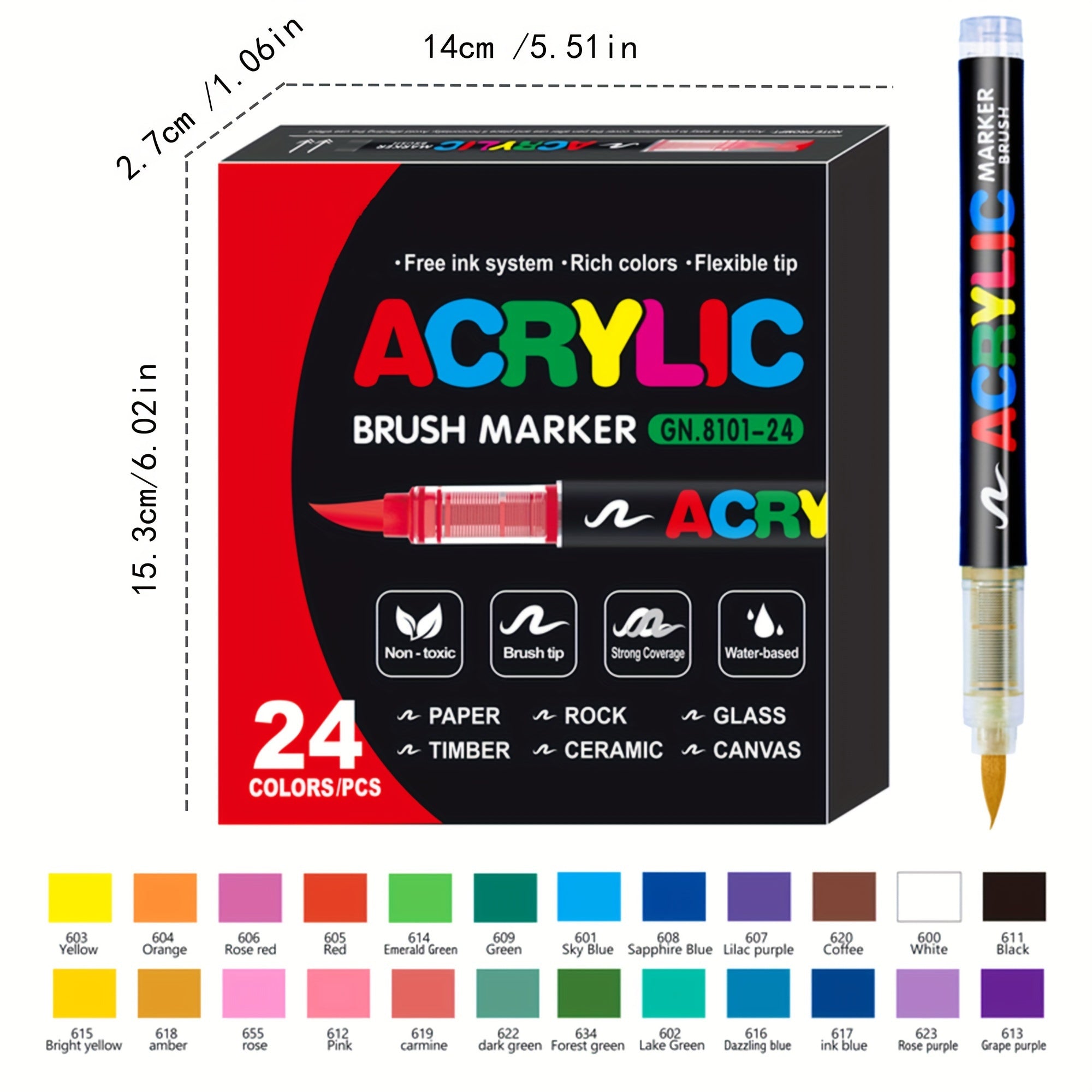 Stylos Peinture Acrylique à Pointe Souple - Couleurs Vives pour Toile, Bois, Pierre, Verre & Plus - Cadeau Parfait pour Artistes & Créatifs King of Toys