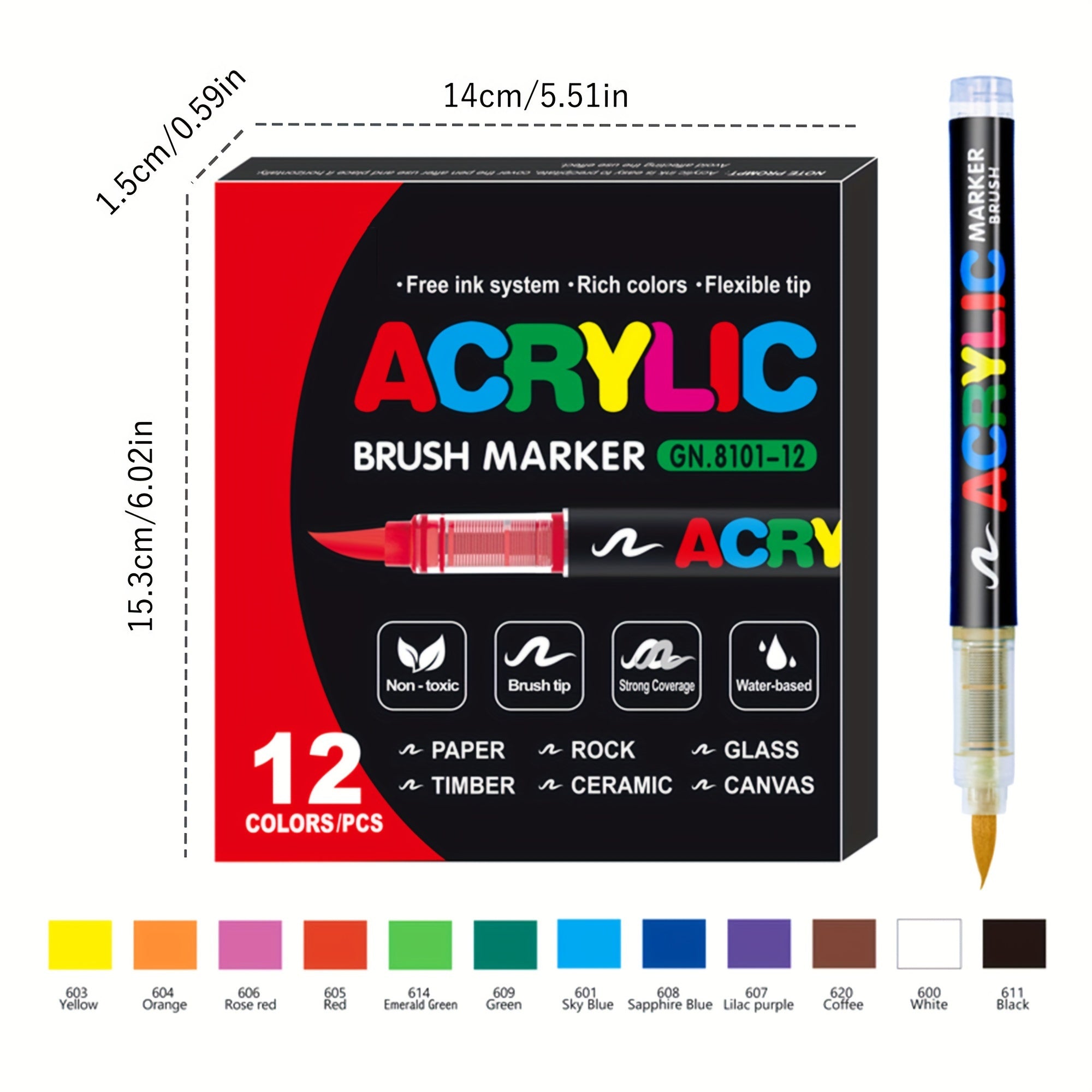 Stylos Peinture Acrylique à Pointe Souple - Couleurs Vives pour Toile, Bois, Pierre, Verre & Plus - Cadeau Parfait pour Artistes & Créatifs King of Toys
