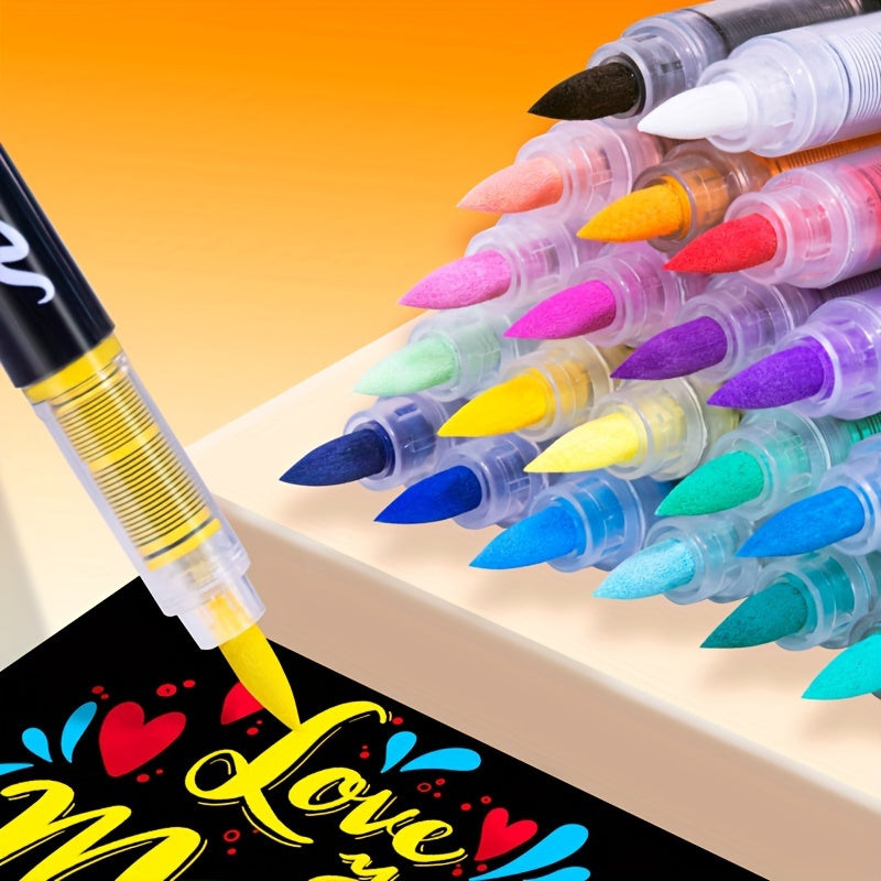 Stylos Peinture Acrylique à Pointe Souple - Couleurs Vives pour Toile, Bois, Pierre, Verre & Plus - Cadeau Parfait pour Artistes & Créatifs King of Toys