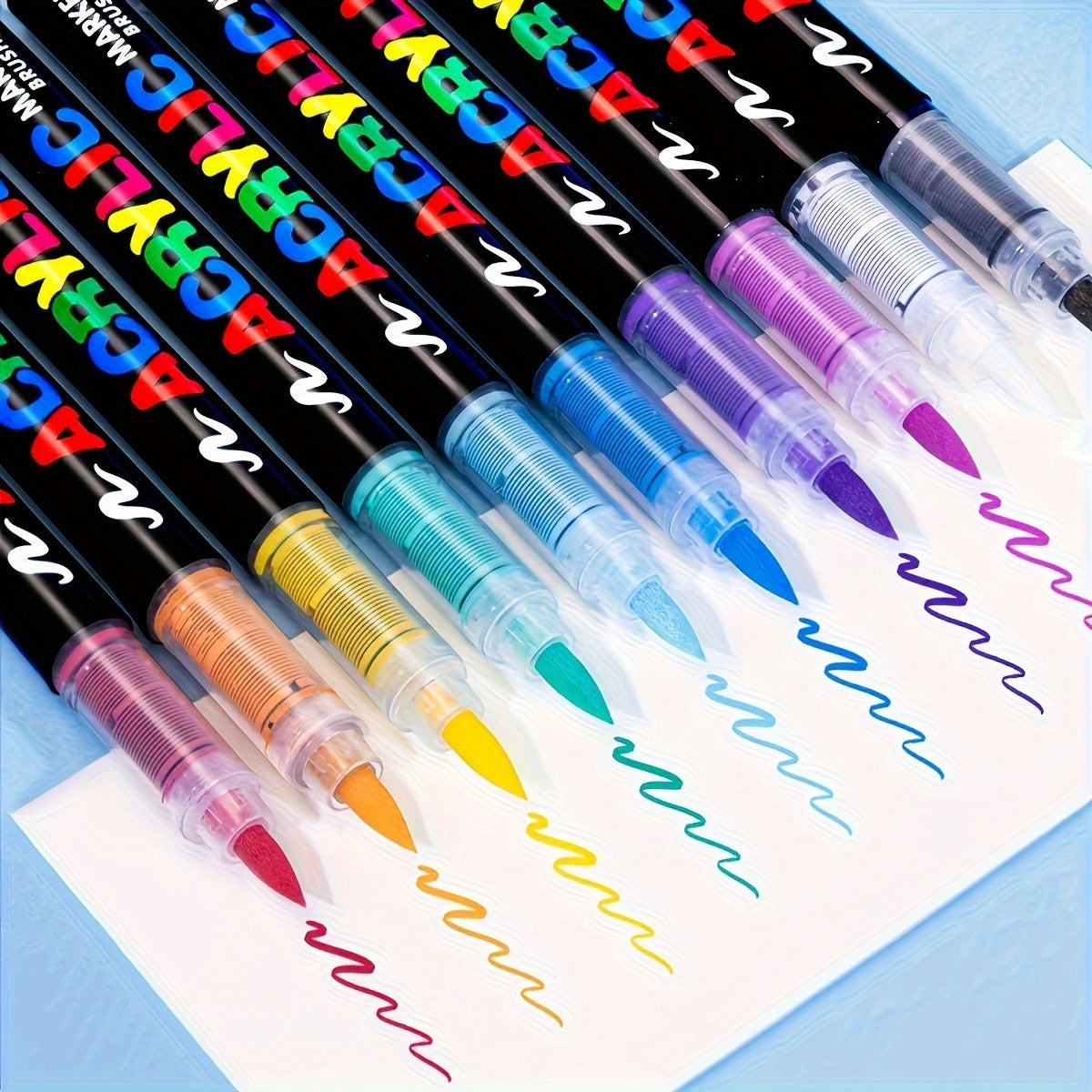 Stylos Peinture Acrylique à Pointe Souple - Couleurs Vives pour Toile, Bois, Pierre, Verre & Plus - Cadeau Parfait pour Artistes & Créatifs King of Toys