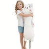 Coussin Long en Peluche Chat | Peluche Animée Chaton pour Câlins, Jouet Cadeau pour Enfants, Cadeau de Noël