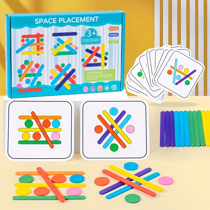 Jeux de Puzzle Bâtonnets et Sucettes en Bois | Tri, Empilage et Jeux Mathématiques Éducatifs avec Enigmes pour les Tout-Petits de 1, 2, 3, 4+ Ans