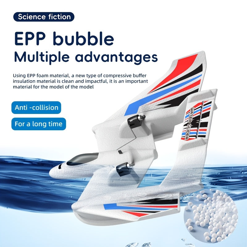 Avion RC Amphibie 2-en-1 – Avion Télécommandé en Mousse EPP pour Eau et Terre | Stabilisation Gyroscopique, Jouet à Ailes Fixes, Cadeau