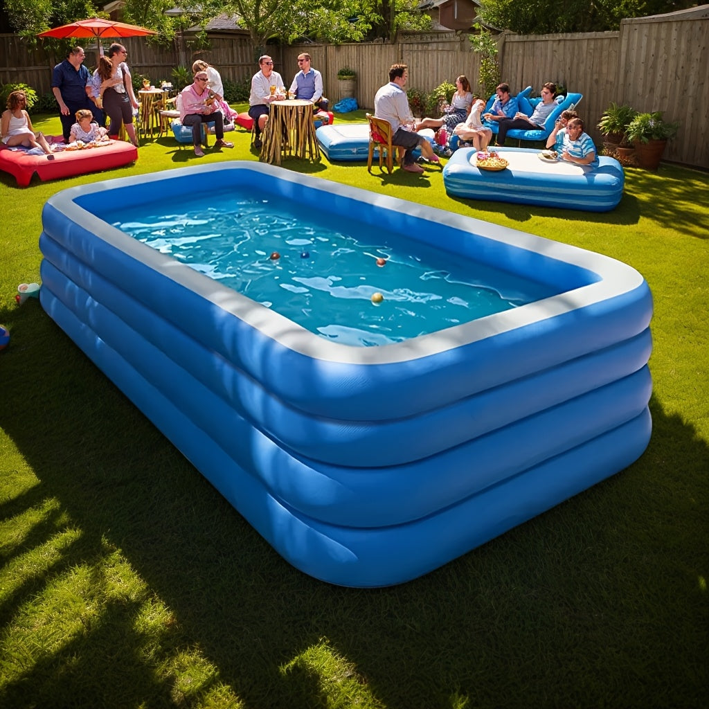 [Piscine Gonflable XL] Grande Piscine Gonflable Bleue avec Balles Bobo | PVC Résistant, Pliable & Portable pour Jardin, Pelouse, Terrasse – Parfait pour Réunions d'Été en Famille