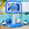 Panier de basket flottant pour piscine - Set avec 4 ballons et pompe, hauteur réglable, accessoires colorés King of Toys