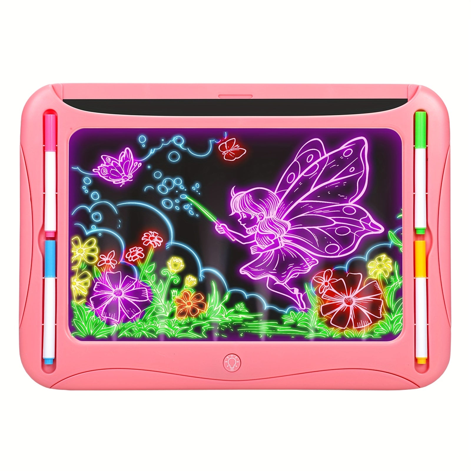 Tablette de dessin lumineuse LED | Planche à dessin magique avec 9 cartes recto-verso & 6 marqueurs – Jouet éducatif pour filles et garçons de 3 à 8 ans