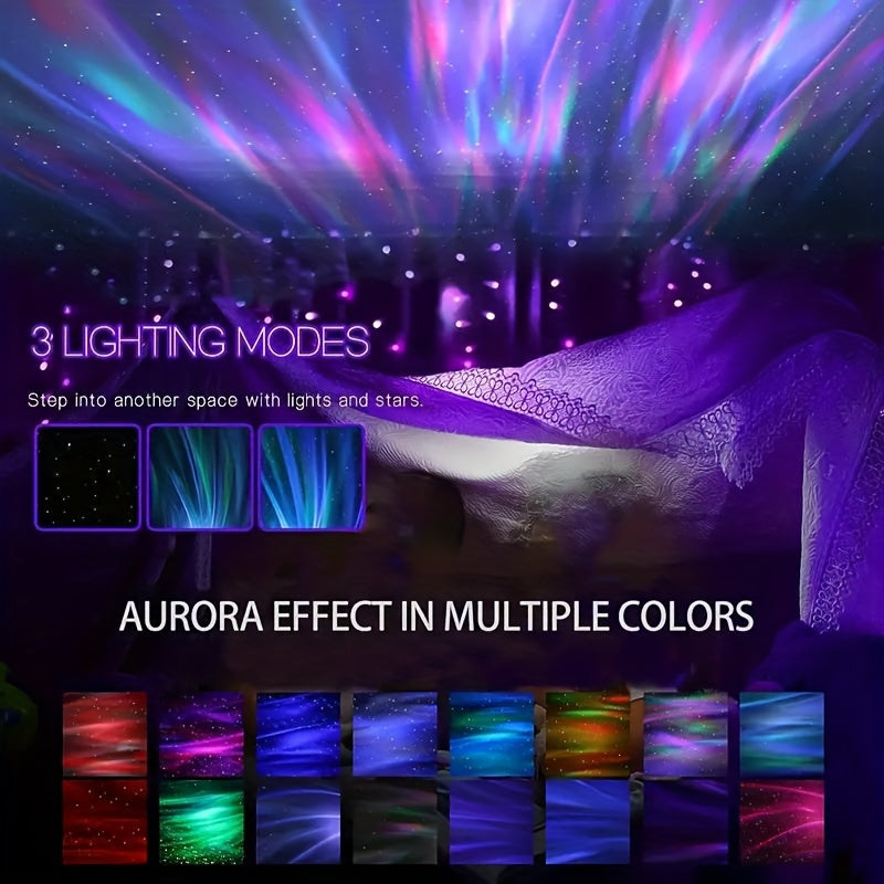 Projecteur de Lumière d'Aurore USB avec 7 Modes de Couleur | Télécommande, Lumière de Nuit Multifonctionnelle pour Chambre et Décor Maison King of Toys