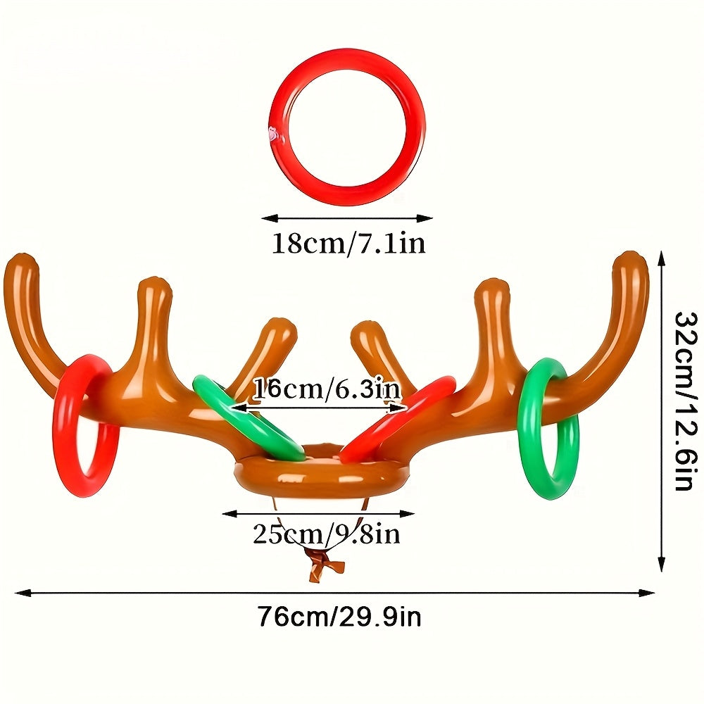Jeu Cerf Gonflable avec Anneaux | Activité Familiale et Jeux de Fête de Noël King of Toys