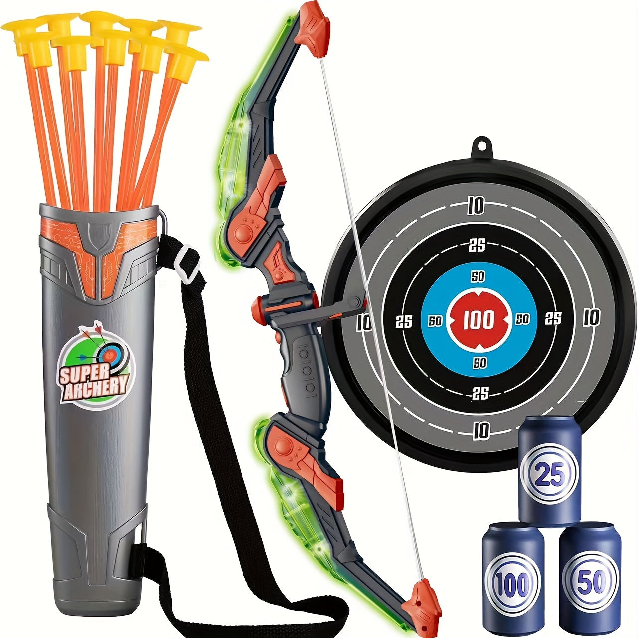 Set Arc et Flèches Lumineux pour Enfants - Kit de Sport Extérieur - Idéal pour Garçons & Filles de 3 à 8 Ans - Cadeau Anniversaire & Fêtes King of Toys