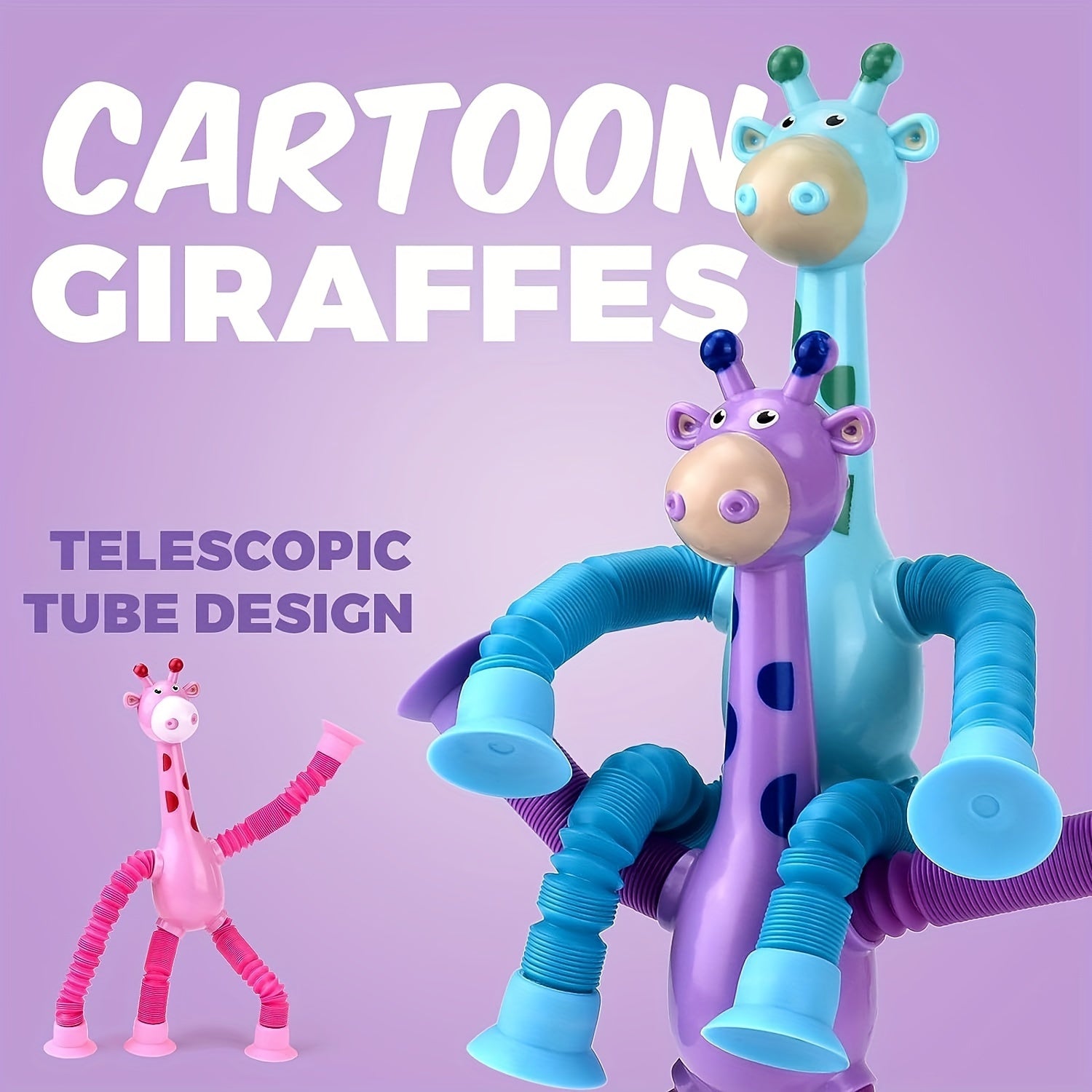 1pc/4pcs, Cartoon Suction Cup Giraffe, Educational Decompression Fun Toy, Variety Shape Development Intelligence, Christmas Thanksgiving, New Year Gift King of Toys