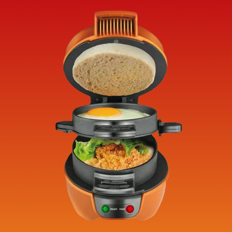 Machine à burger électrique à 3 couches | Machine à sandwich Multicook Press avec cuiseur d'oeufs pour cadeau King of Toys