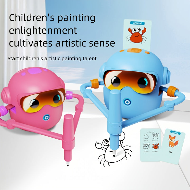 Robot Dessinateur Éducatif Intelligent pour Enfants 3 Ans et Plus - Machine à Dessiner Automatique avec 100 Cartes d'Apprentissage - Cadeau STEM Garçons Filles