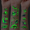 24 Feuilles de Tatouages Temporaires Lumineux de Dinosaures, Brillent dans le Noir, Parfaits pour Fêtes, Anniversaires, Halloween, et Décorations de Jungle King of Toys