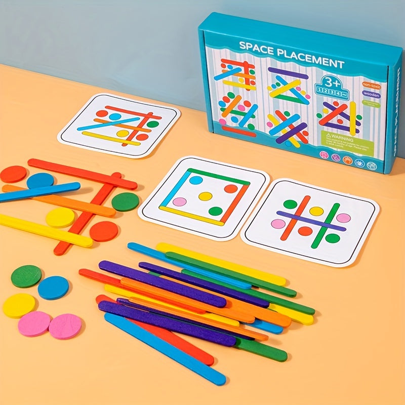 Jeux de Puzzle Bâtonnets et Sucettes en Bois | Tri, Empilage et Jeux Mathématiques Éducatifs avec Enigmes pour les Tout-Petits de 1, 2, 3, 4+ Ans