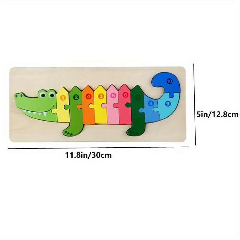 Puzzle Éducatif d'Animaux pour Enfants | Puzzle d'Apprentissage en Bois avec Boucles - Pour Enfants de 3 à 6 Ans King of Toys