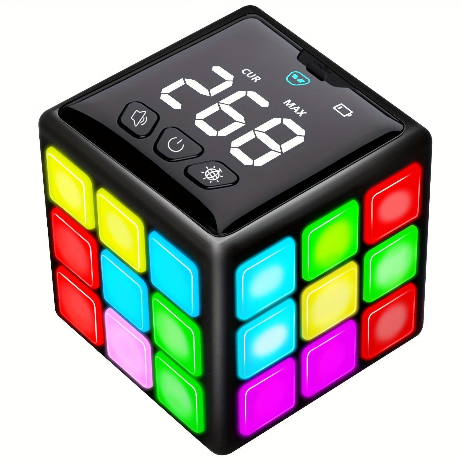 Cube de Jeux Interactif Rechargeable 6+ | 15 Jeux de Mémoire et de Vitesse, Volume Réglable, Cadeau Idéal Enfants & Adultes | Défi Cérébral Amusant avec Charge USB King of Toys