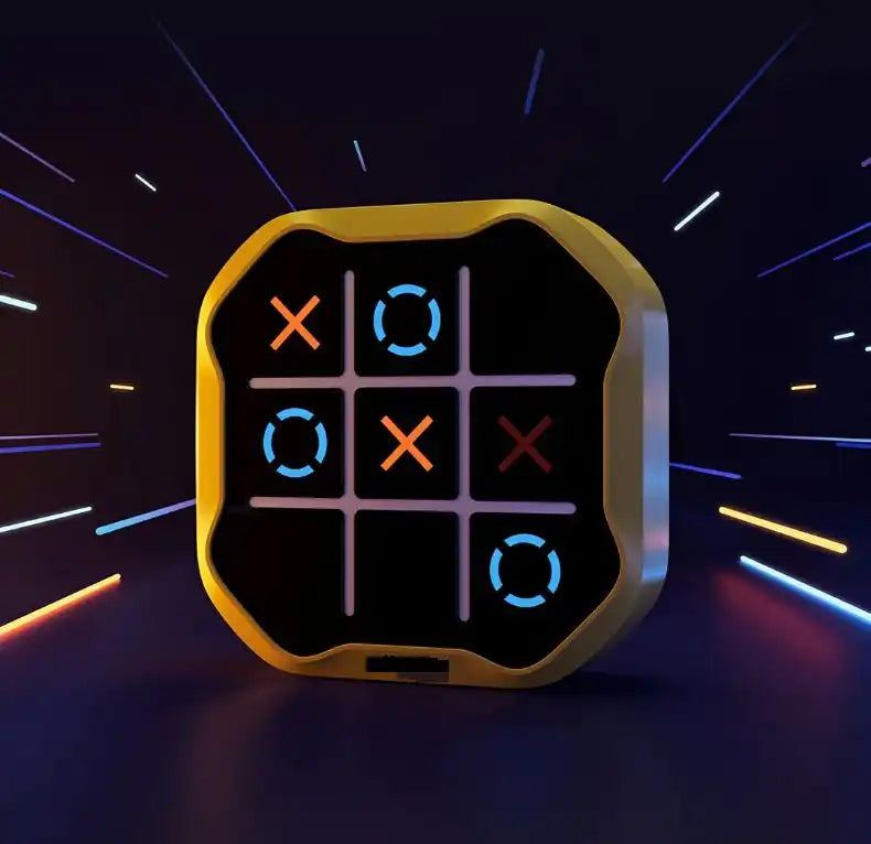 Console de Jeu Électronique 4-en-1 Portative | Jeu de Voyage Tic Tac Toe pour Famille Éducatif pour Enfants et Adultes