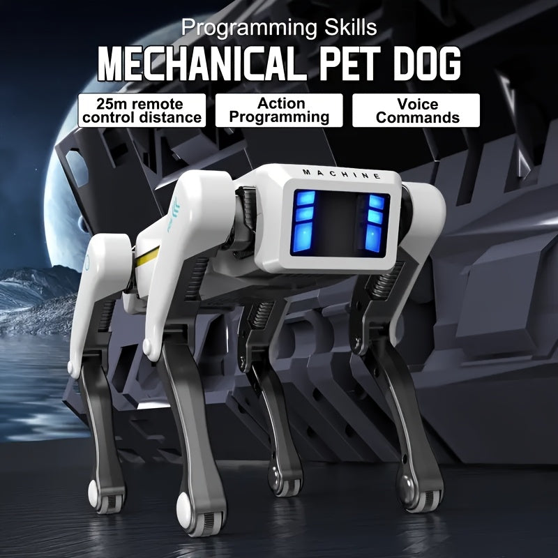 Robot Chien Intelligent AI | Mignon Compagnon AI, Commandes Vocales Programmables, Technologie Noire, Déverrouiller les futurs compagnons de jeu